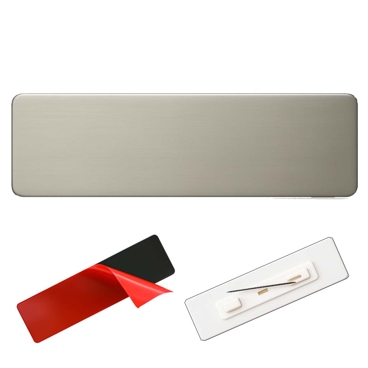 Badge Plaque Argenté