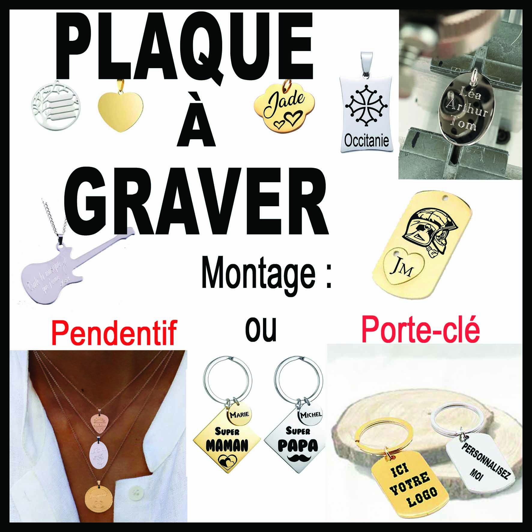 Plaque à graver personnalisée, cadeau sur-mesure, expédition France